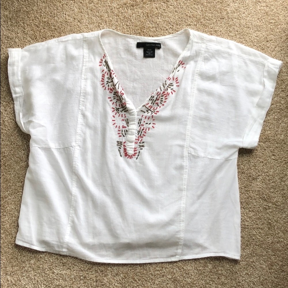 Floaty Calvin Klein Jeans White Top!